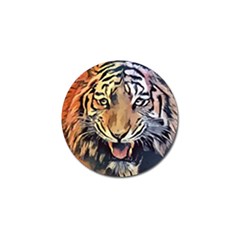 Tiger Animal Teeth Nature Design Golf Ball Marker by Simbadda