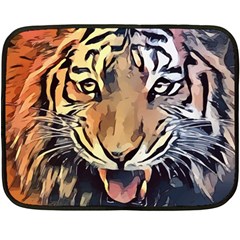 Tiger Animal Teeth Nature Design Fleece Blanket (mini) by Simbadda