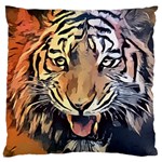 Tiger Animal Teeth Nature Design Large Flano Cushion Case (One Side) Front