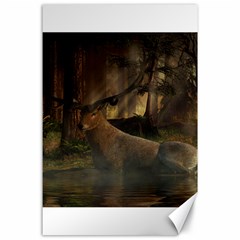 Mammal Nature Wood Tree Waters Canvas 24  X 36  by Simbadda