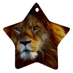 Fractalius Big Cat Animal Star Ornament (two Sides) by Simbadda