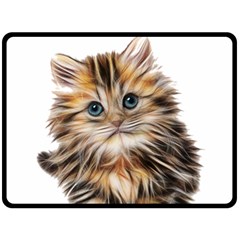 Kitten Mammal Animal Young Cat Fleece Blanket (large) 