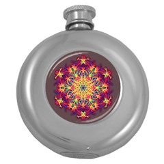 Joyful Living Round Hip Flask (5 Oz) by aumaraspiritart