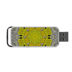Sunshine And Silver Hearts In Love Portable Usb Flash (two Sides) by pepitasart