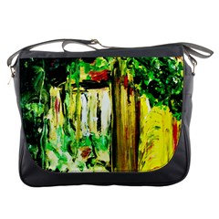 Old Tree And House With An Arch 4 Messenger Bags by bestdesignintheworld