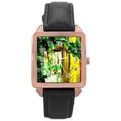 Old Tree And House With An Arch 4 Rose Gold Leather Watch  by bestdesignintheworld