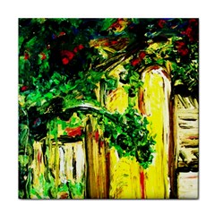 Old Tree And House With An Arch 2 Face Towel by bestdesignintheworld