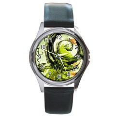 Pagoda Calligraphy 2 Round Metal Watch by bestdesignintheworld