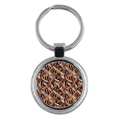 Colorful Wavy Abstract Pattern Key Chains (round)  by dflcprints