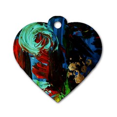 Night At The Foot Of Fudziama 2 Dog Tag Heart (two Sides) by bestdesignintheworld