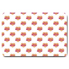 Girl Power Logo Pattern Large Doormat  by dflcprints