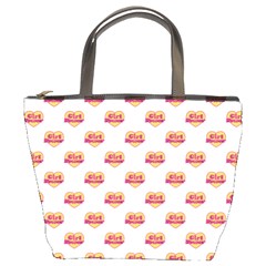 Girl Power Logo Pattern Bucket Bags by dflcprints