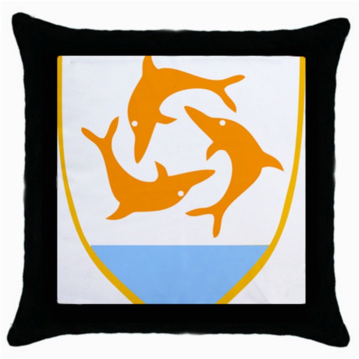 Coat of Arms of Anguilla Throw Pillow Case (Black)