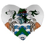 Coat of Arms of Ascension Island Large 19  Premium Flano Heart Shape Cushions Front