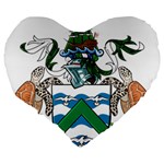 Coat of Arms of Ascension Island Large 19  Premium Flano Heart Shape Cushions Back