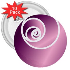 Rose  3  Buttons (10 Pack) 