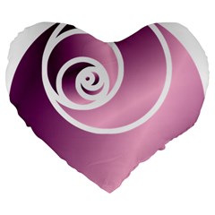 Rose  Large 19  Premium Flano Heart Shape Cushions by Jylart