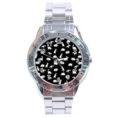 Dinosaurs Pattern Stainless Steel Analogue Watch by Valentinaart