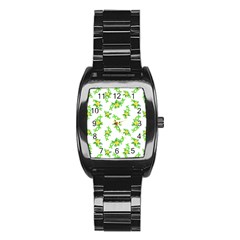 Airy Floral Pattern Stainless Steel Barrel Watch by dflcprints
