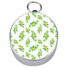 Airy Floral Pattern Silver Compasses by dflcprints