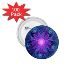 Blown Glass Flower Of An Electricblue Fractal Iris 1 75  Buttons (100 Pack)  by jayaprime