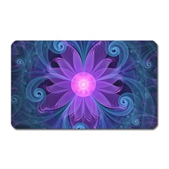 Blown Glass Flower Of An Electricblue Fractal Iris Magnet (rectangular) by jayaprime