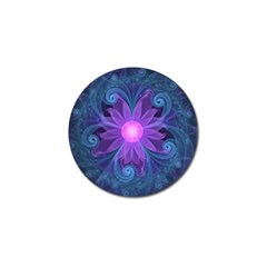 Blown Glass Flower Of An Electricblue Fractal Iris Golf Ball Marker (4 Pack) by jayaprime