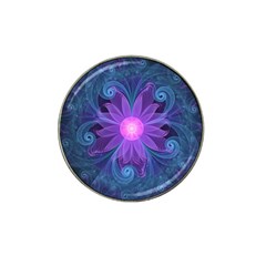 Blown Glass Flower Of An Electricblue Fractal Iris Hat Clip Ball Marker (4 Pack) by jayaprime