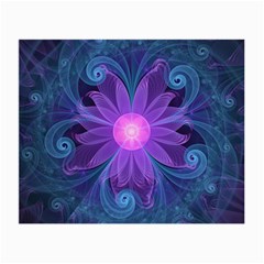 Blown Glass Flower Of An Electricblue Fractal Iris Small Glasses Cloth by jayaprime