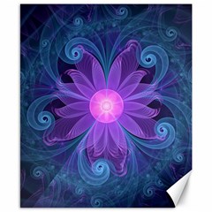 Blown Glass Flower Of An Electricblue Fractal Iris Canvas 8  X 10  by jayaprime