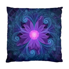 Blown Glass Flower Of An Electricblue Fractal Iris Standard Cushion Case (one Side)