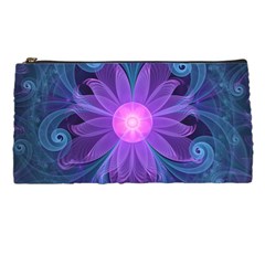 Blown Glass Flower Of An Electricblue Fractal Iris Pencil Cases by jayaprime