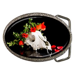 Animal Skull With A Wreath Of Wild Flower Belt Buckle by igorsin