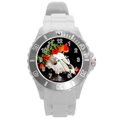 Animal Skull With A Wreath Of Wild Flower Round Plastic Sport Watch (l) by igorsin