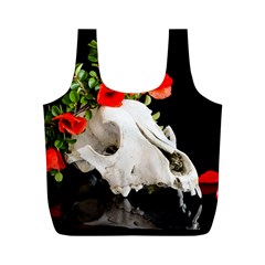 Animal Skull With A Wreath Of Wild Flower Full Print Recycle Bag (m) by igorsin