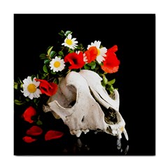 Animal Skull With A Wreath Of Wild Flower Tile Coasters by igorsin