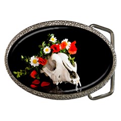 Animal Skull With A Wreath Of Wild Flower Belt Buckles by igorsin