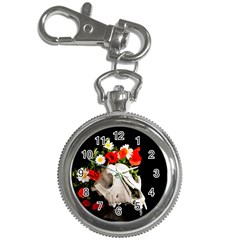 Animal Skull With A Wreath Of Wild Flower Key Chain Watches by igorsin