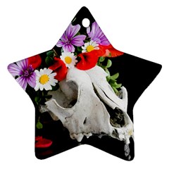 Animal Skull With A Wreath Of Wild Flower Ornament (star) by igorsin