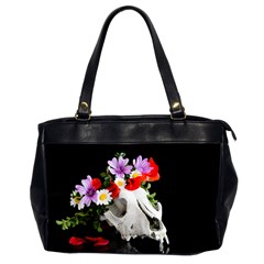 Animal Skull With A Wreath Of Wild Flower Office Handbags (2 Sides)  by igorsin