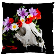 Animal Skull With A Wreath Of Wild Flower Large Cushion Case (one Side) by igorsin