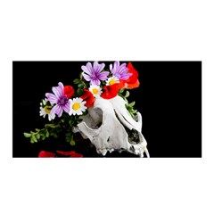 Animal Skull With A Wreath Of Wild Flower Satin Wrap by igorsin