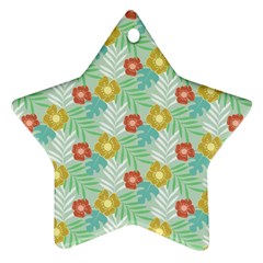 Vintage Floral Summer Pattern Star Ornament (two Sides) by TastefulDesigns