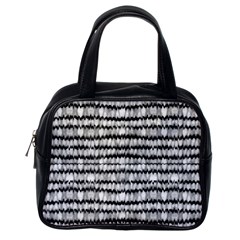 Abstract Wavy Black And White Pattern Classic Handbags (one Side)