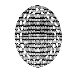 Abstract Wavy Black And White Pattern Oval Filigree Ornament (two Sides) by dflcprints