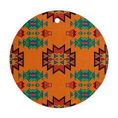 Misc Shapes On An Orange Background                                    Ornament (round) by LalyLauraFLM