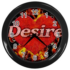 Desire Concept Background Illustration Wall Clocks (black) by dflcprints