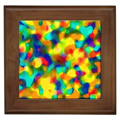 Colorful Watercolors Texture                                    Framed Tile by LalyLauraFLM