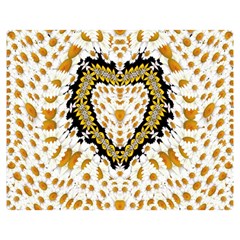 Hearts In A Field Of Fantasy Flowers In Bloom Double Sided Flano Blanket (medium)  by pepitasart