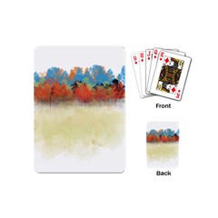 Colorful Tree Landscape In Orange And Blue Playing Cards (mini)  by digitaldivadesigns